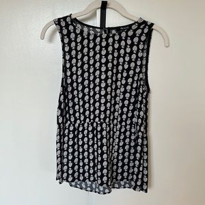 Madewell black and white peplum blouse